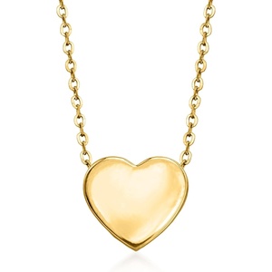 image:imagePure Collection by RossSimons 14kt Yellow Gold Heart Pendant NecklaceNo Gemstone