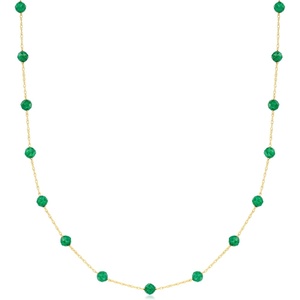 image:imagePure Collection by RossSimons 370 ct tw Emerald Station Bead Necklace in 14kt Yellow GoldEmerald