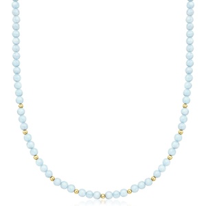 image:imagePure Collection by RossSimons 5500 ct tw Aquamarine Bead Necklace With 14kt Yellow GoldAquamarine