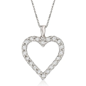 image:imageRossSimons 030 ct tw Diamond Heart Pendant NecklaceDiamond