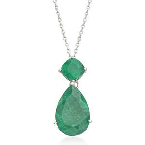 image:imageRossSimons 1190 ct tw Emerald Pendant Necklace in Sterling SilverEmerald