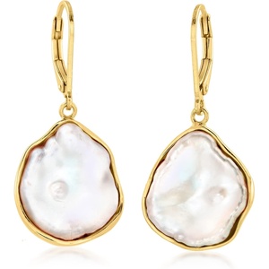 image:imageRossSimons 1517mm Cultured Baroque Keshi Pearl Drop Earrings in 18kt Gold Over Sterling