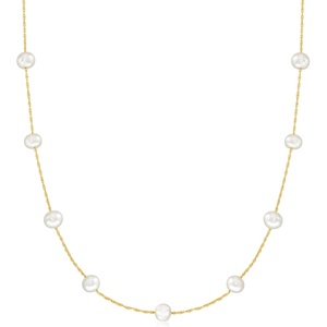 image:imageRossSimons 555mm Cultured Pearl Station Necklace in 14kt Yellow Gold180 Inches
