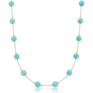 image:imageRossSimons 8mm Gemstone Bead Station Necklace in 14kt Yellow GoldNo Gemstone