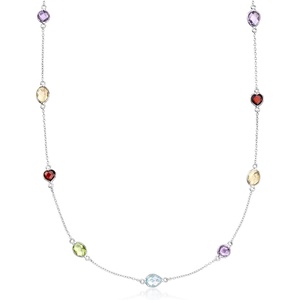 image:imageRossSimons 910 ct tw MultiGemstone Station Necklace in Sterling SilverAmethyst