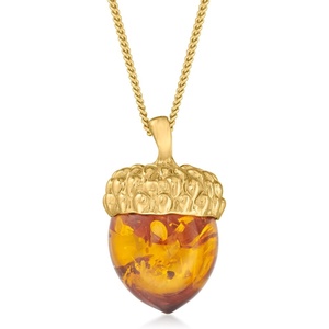 image:imageRossSimons Amber Acorn Pendant Necklace in 18kt Gold Over SterlingAmber