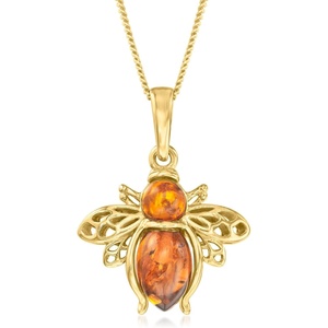 image:imageRossSimons Amber Bumblebee Pendant Necklace in 18kt Gold Over SterlingAmber