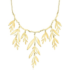image:imageRossSimons Italian 18kt Gold Over Sterling Leaf Branch Necklace 18 inches