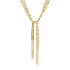 image:imageRossSimons Italian 18kt Gold Over Sterling Silver Mesh Tie Necklace 32 inches