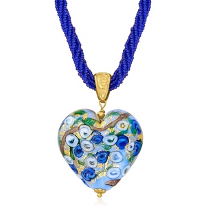 image:imageRossSimons Italian Multicolored Murano Heart Pendant Necklace in 18kt Gold Over SterlingNo Gemstone