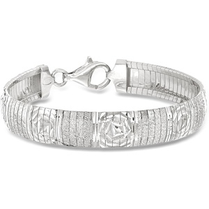 image:imageRossSimons Italian Sterling Silver DiamondCut Omega Braceletno gemstone