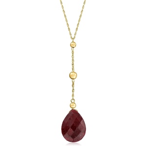 image:imageRossSimons Precious Gemstone YNecklace in 14kt Yellow GoldRuby