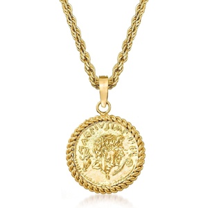 image:imageRossSimons Replica Coin Pendant Necklace in 18kt Gold Over SterlingNo Gemstone