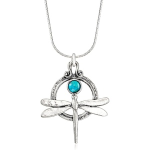 image:imageRossSimons Turquoise Dragonfly Necklace in Sterling Silverstabilizedturquoise