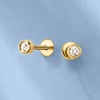 image:imagePure Collection by RossSimons 010 ct tw BezelSet Diamond FlatBack Stud Earrings in 14kt Yellow Gold