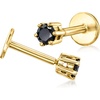 image:imagePure Collection by RossSimons 010 ct tw Black Diamond FlatBack Stud Earrings in 14kt Yellow Gold