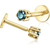 image:imagePure Collection by RossSimons 010 ct tw Blue Diamond FlatBack Stud Earrings in 14kt Yellow Gold