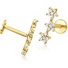 image:imagePure Collection by RossSimons 010 ct tw Diamond 3Star FlatBack Earrings in 14kt Yellow Gold