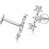 image:imagePure Collection by RossSimons 010 ct tw Diamond 3Star FlatBack Earrings in Sterling Silver