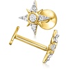 image:imagePure Collection by RossSimons 010 ct tw Diamond Star FlatBack Stud Earrings in 14kt Yellow Gold