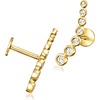 image:imagePure Collection by RossSimons 015 ct tw Diamond Curved FlatBack Ear Climbers in 14kt Yellow Gold