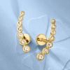 image:imagePure Collection by RossSimons 015 ct tw Diamond Curved FlatBack Ear Climbers in 14kt Yellow Gold