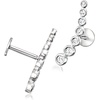 image:imagePure Collection by RossSimons 015 ct tw Diamond Curved FlatBack Ear Climbers in Sterling Silver