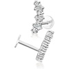 image:imagePure Collection by RossSimons 015 ct tw Diamond FlatBack Ear Climbers in Sterling Silver