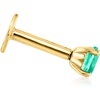image:imagePure Collection by RossSimons 020 Carat Emerald Single FlatBack Stud Earring in 14kt Yellow Gold