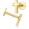 image:imagePure Collection by RossSimons 14kt Yellow Gold Cross FlatBack Stud Earrings