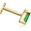 image:imagePure Collection by RossSimons Baguette EmeraldAccented Single FlatBack Stud Earring in 14kt Yellow Gold