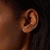 image:imagePure Collection by RossSimons Baguette EmeraldAccented Single FlatBack Stud Earring in 14kt Yellow Gold
