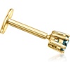 image:imagePure Collection by RossSimons Blue Diamond Single FlatBack Stud Earring in 14kt Yellow Gold