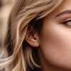 image:imagePure Collection by RossSimons Diamond Bar Single FlatBack Stud Earring in 14kt Yellow Gold