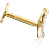 image:imagePure Collection by RossSimons Diamond Curved Bar Single FlatBack Stud Earring in 14kt Yellow Gold