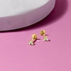image:imagePure Collection by RossSimons DiamondAccented 3Stone FlatBack Stud Earrings in 14kt Yellow Gold