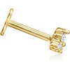 image:imagePure Collection by RossSimons DiamondAccented 3Stone Single FlatBack Stud Earring in 14kt Yellow Gold