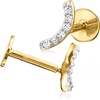 image:imagePure Collection by RossSimons DiamondAccented Curved Bar FlatBack Stud Earrings in 14kt Yellow Gold