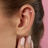 image:imagePure Collection by RossSimons DiamondAccented Single FlatBack Stud Earring in 14kt Yellow Gold
