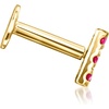 image:imagePure Collection by RossSimons Ruby Bar FlatBack Stud Earrings in 14kt Yellow Gold