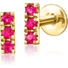 image:imagePure Collection by RossSimons Ruby Bar FlatBack Stud Earrings in 14kt Yellow Gold
