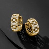 image:imageRossSimons 010 ct tw Diamond Hoop Earrings in 18kt Gold Over Sterling
