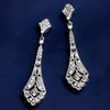 image:imageRossSimons 015 ct tw Diamond Openwork Drop Earrings in Sterling Silver
