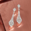 image:imageRossSimons 015 ct tw Diamond Openwork Drop Earrings in Sterling Silver