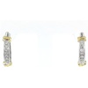 image:imageRossSimons 025 ct tw Diamond Hoop Earrings in Sterling Silver With 14kt Yellow Gold