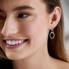 image:imageRossSimons 050 ct tw Diamond Oval Loop Drop Earrings in Sterling Silver and 14kt Yellow Gold