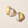 image:imageRossSimons 14kt 2Tone Gold Curved Earrings