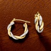 image:imageRossSimons 14kt 2Tone Gold Twisted Hoop Earrings