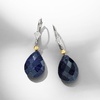 image:imageRossSimons 1800 ct tw Opaque Sapphire Drop Earrings in Sterling Silver and 14kt Yellow Gold