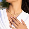 image:imageRossSimons Italian 14kt Yellow Gold Alternating Paper Clip Link NecklaceNo Gemstone